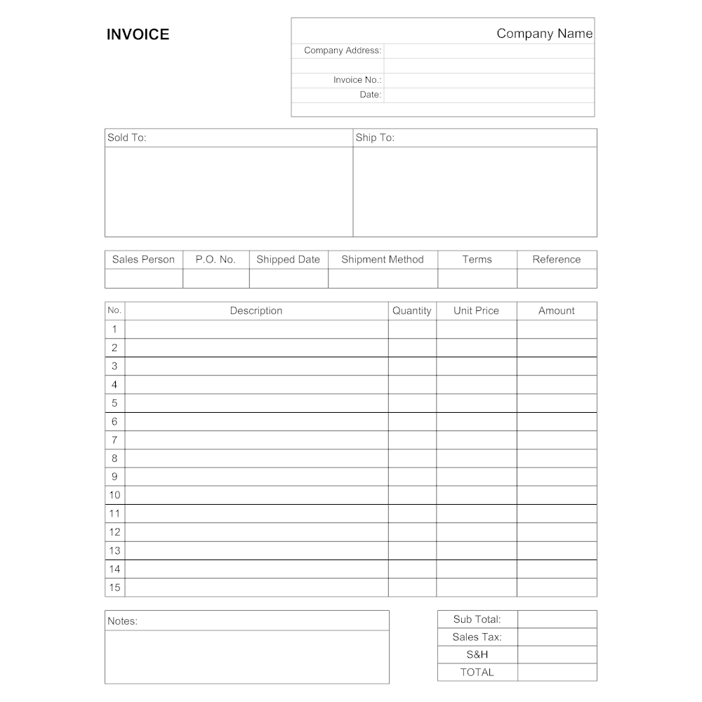 Example Image: Invoice Form