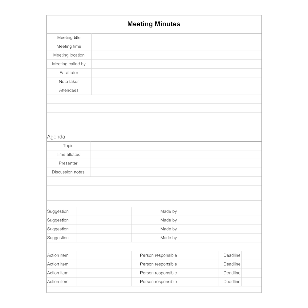 Example Image: Meeting Minutes Form Template