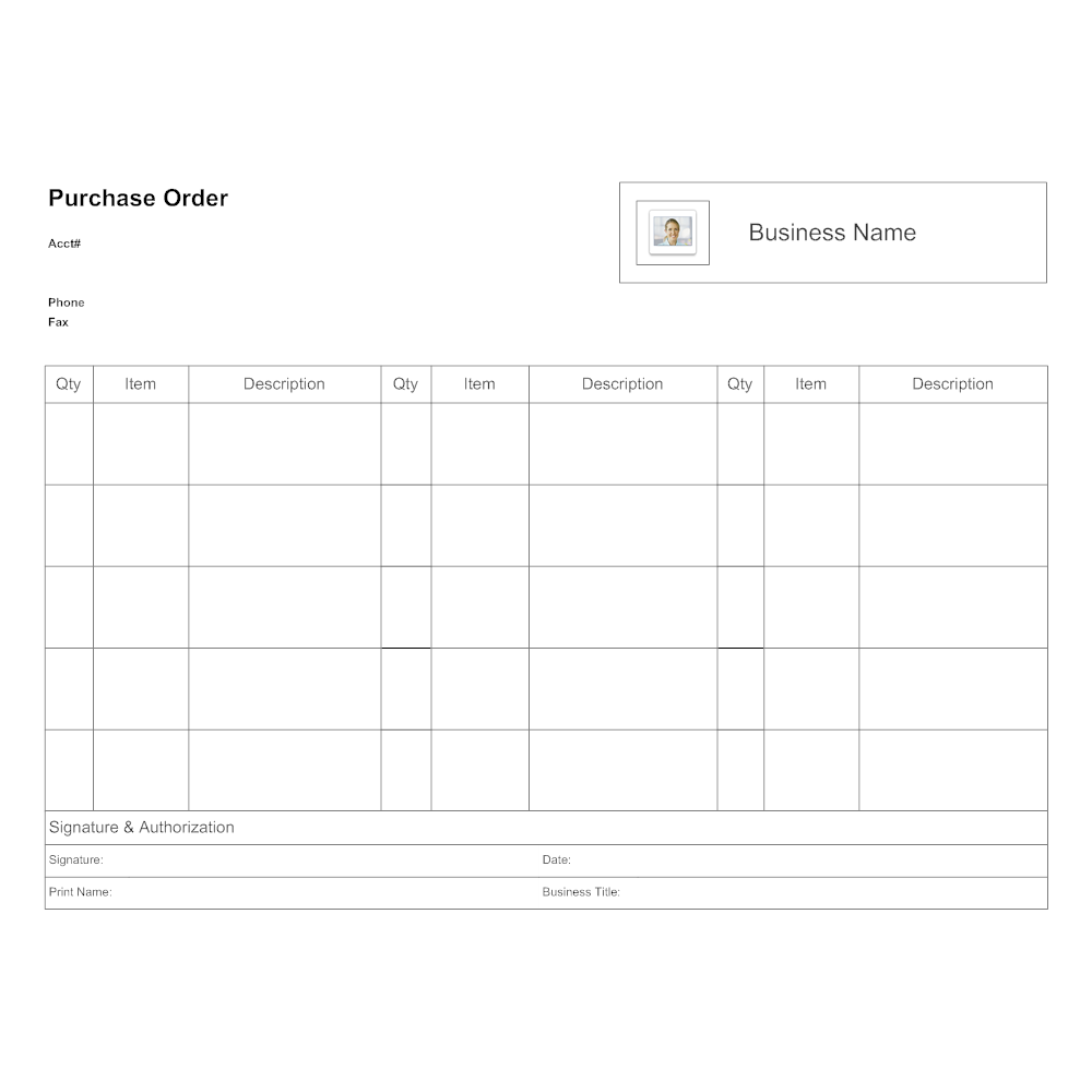 Example Image: Order Form Template