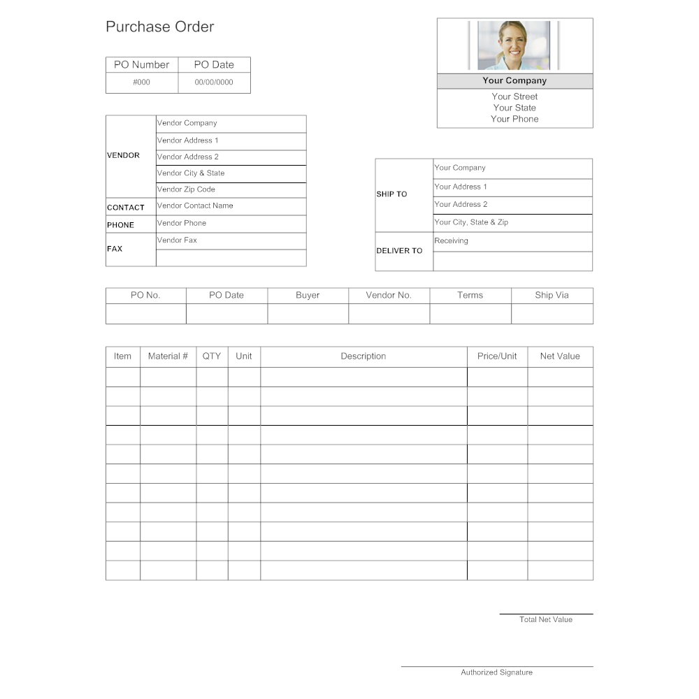 Example Image: Purchase Order Form 2
