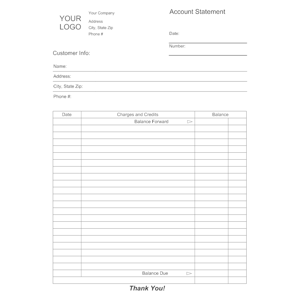 Example Image: Account Statement Form