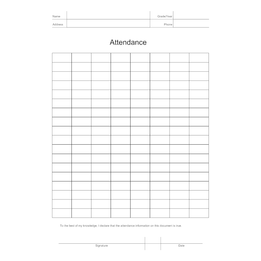 Example Image: Attendance Sheet