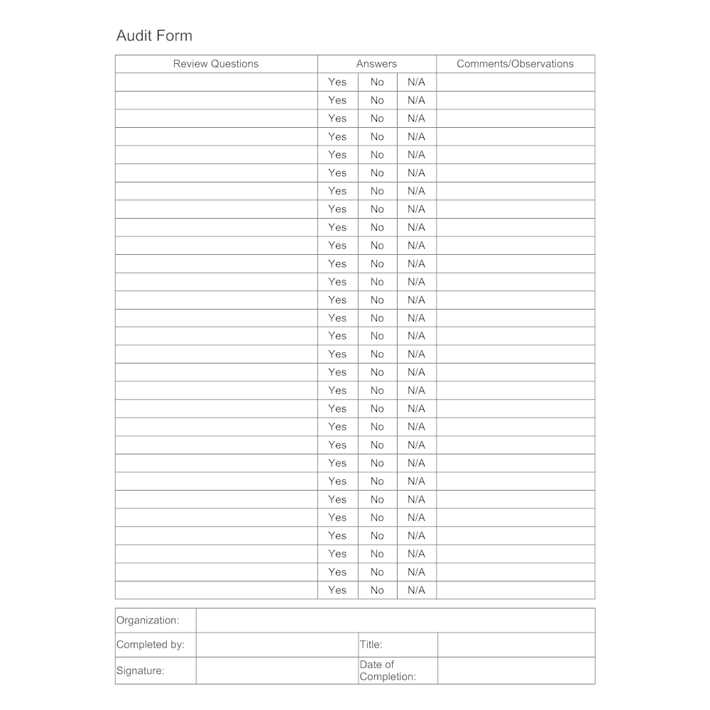 Example Image: Audit Form Template 2