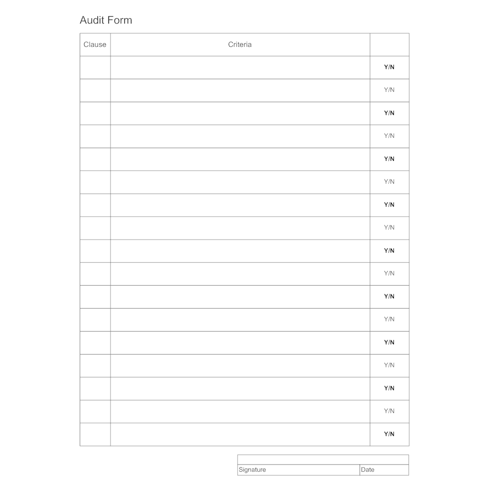 Example Image: Audit Form Template