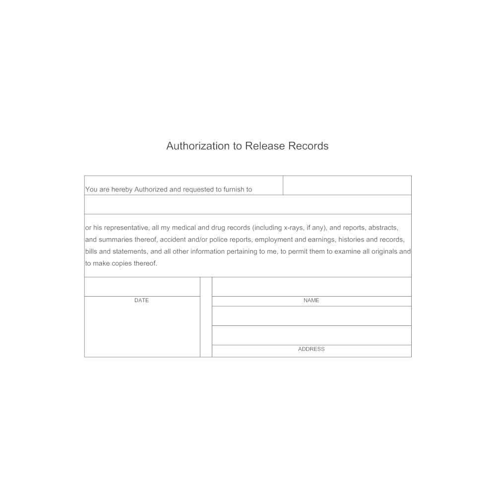 Example Image: Authorization to Release Records