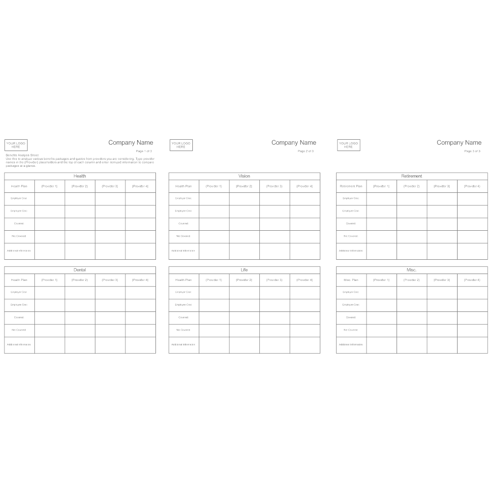 Example Image: Benefits Analysis Sheet