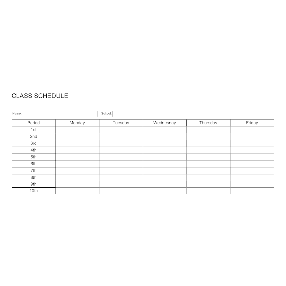 Example Image: Class Schedule