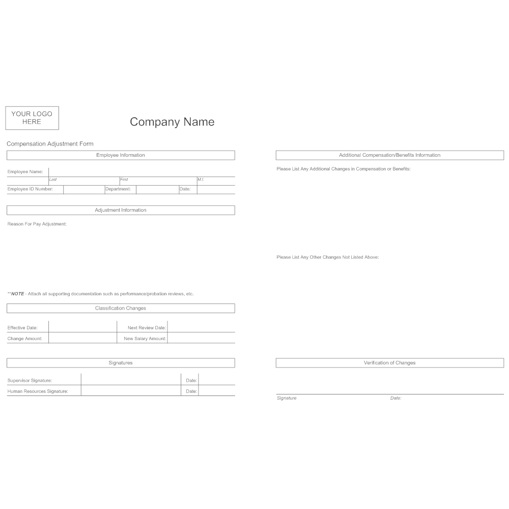 Example Image: Compensation Adjustment Form