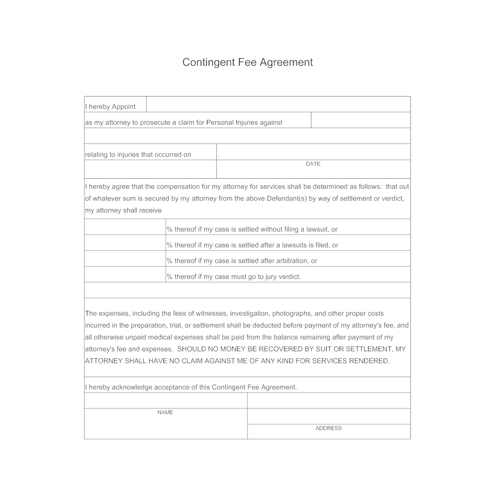 Example Image: Contingent Fee Agreement