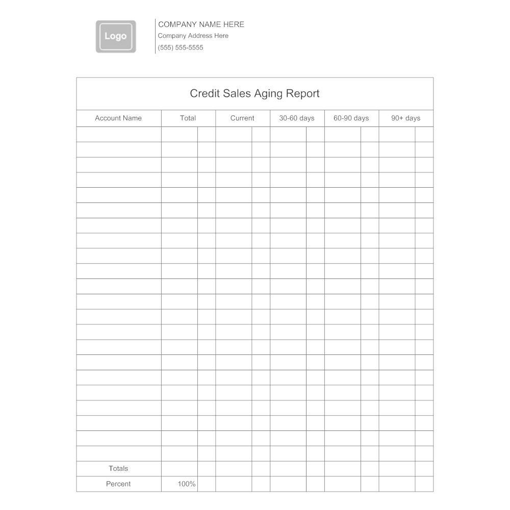 Example Image: Credit Sales Aging Report Form