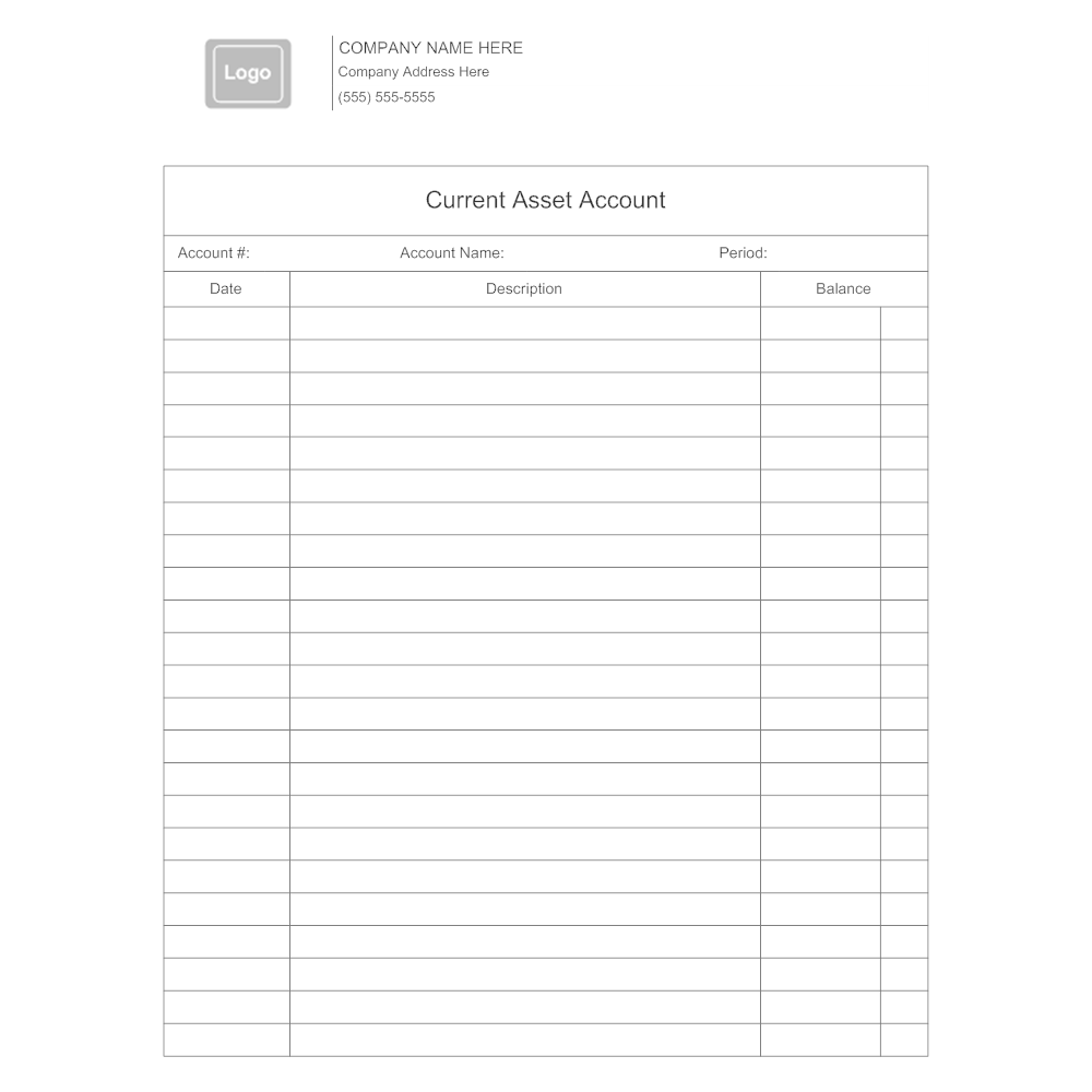 Example Image: Current Asset Accounting Form