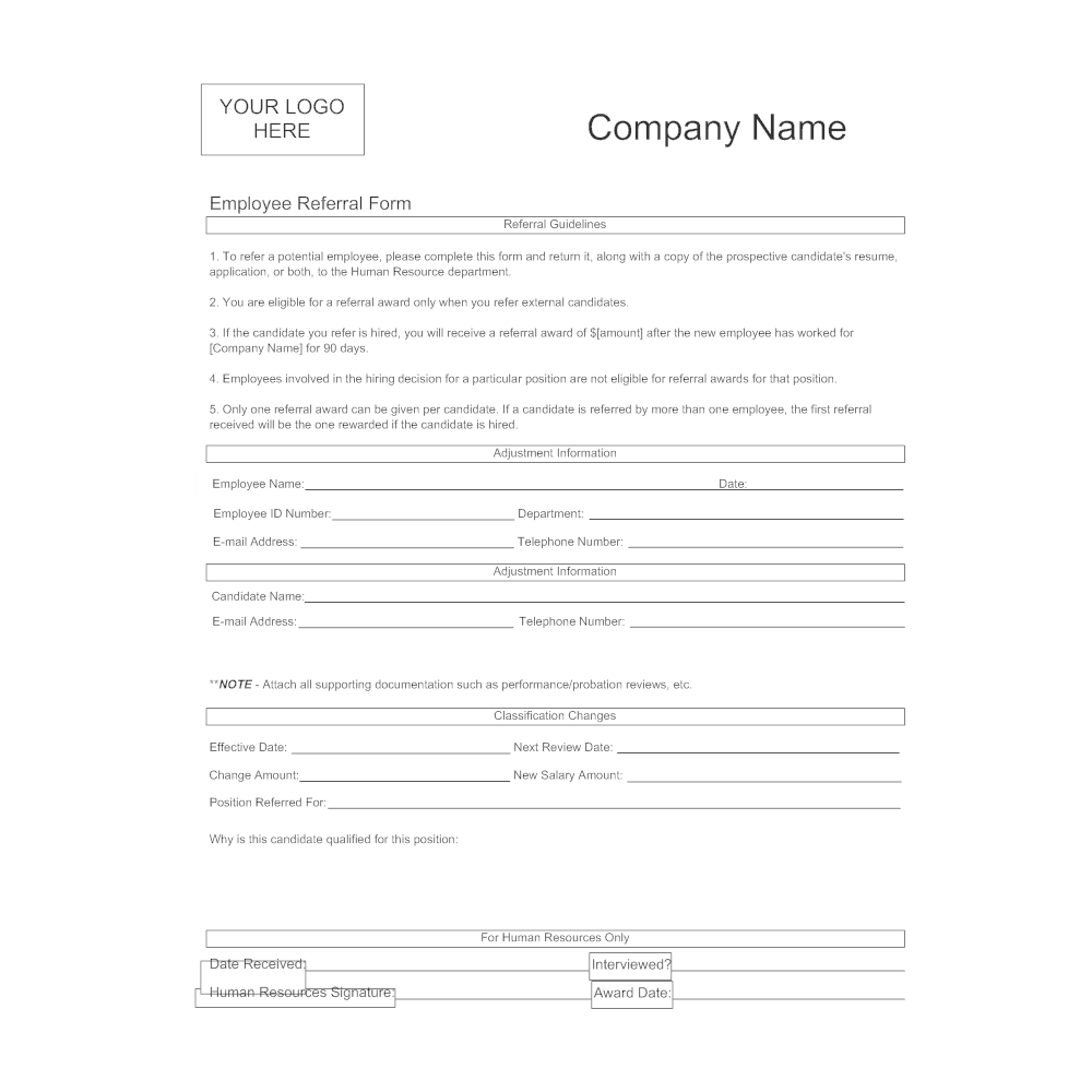 Example Image: Employee Referral Form