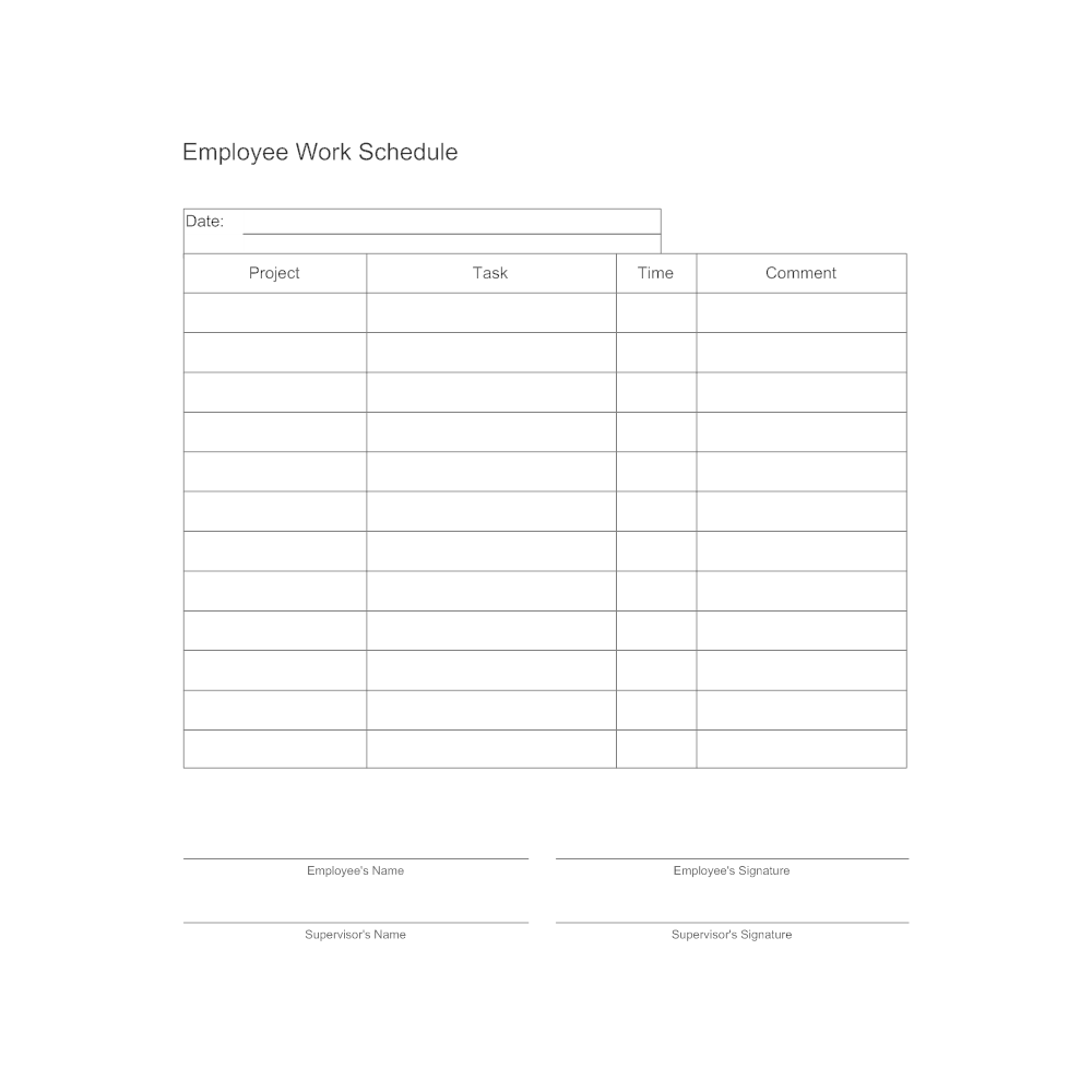 Example Image: Employee Work Schedule Form
