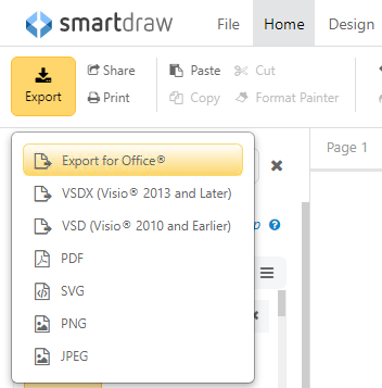 Export your flowchart to Excel