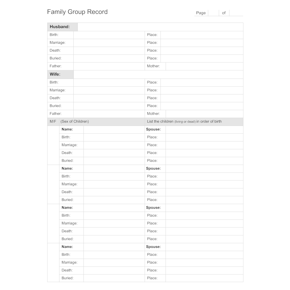 Example Image: Family Group Record