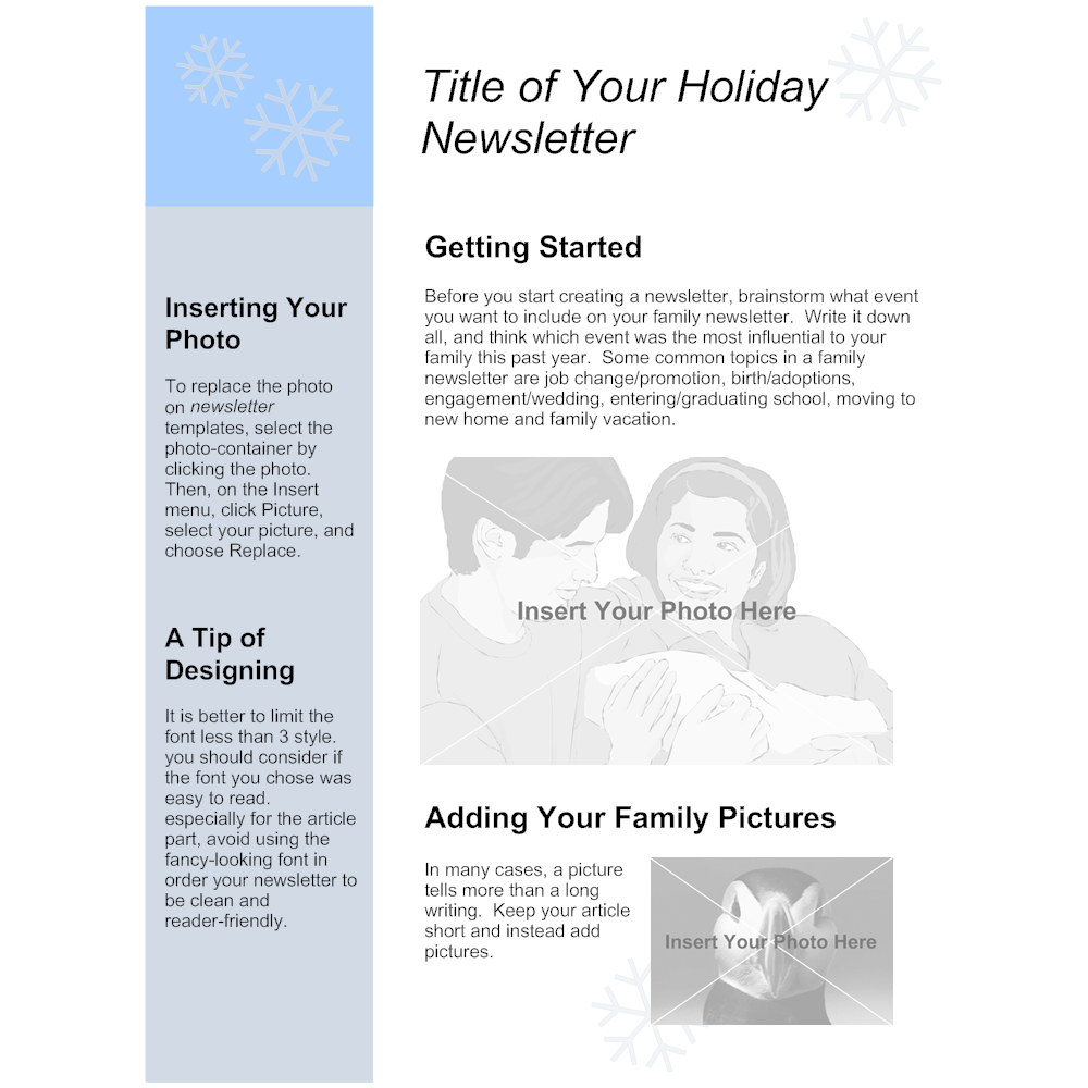 Example Image: Family Holiday Newsletter Template