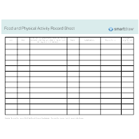 Food and Physical Activity Record Sheet
