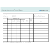 Glucose Monitoring Record Sheet