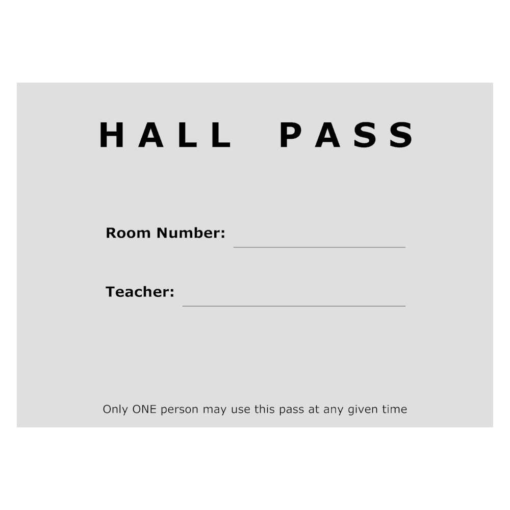 Example Image: Hall Pass
