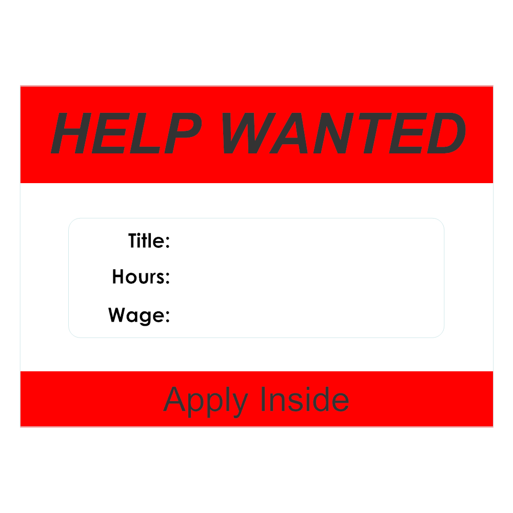 Example Image: Help Wanted Sign