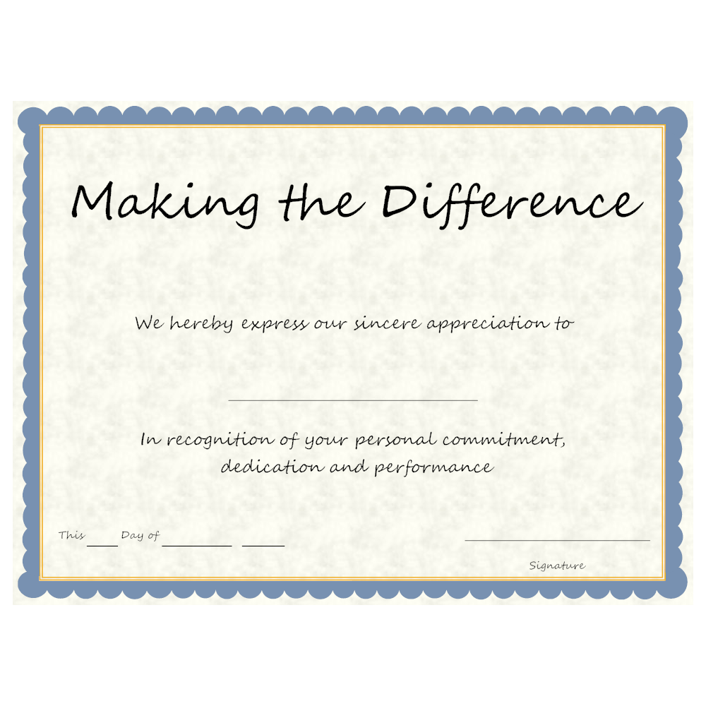 Example Image: Making the Difference Award