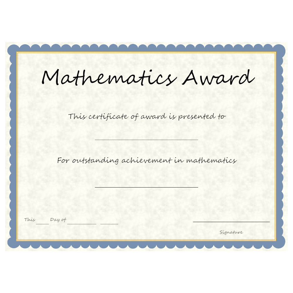 Example Image: Mathematics Award