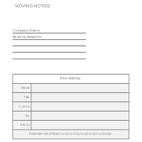 Moving Notice Form