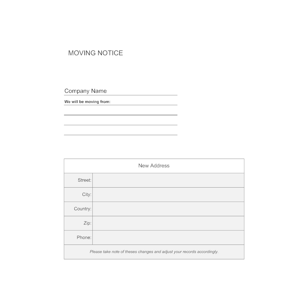Example Image: Moving Notice Form