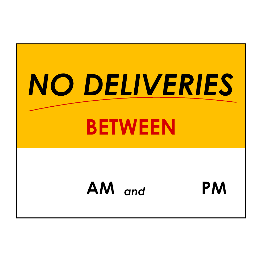 Example Image: No Deliveries Sign