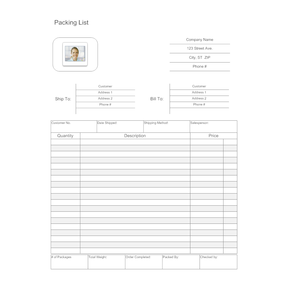 Example Image: Packing List Template