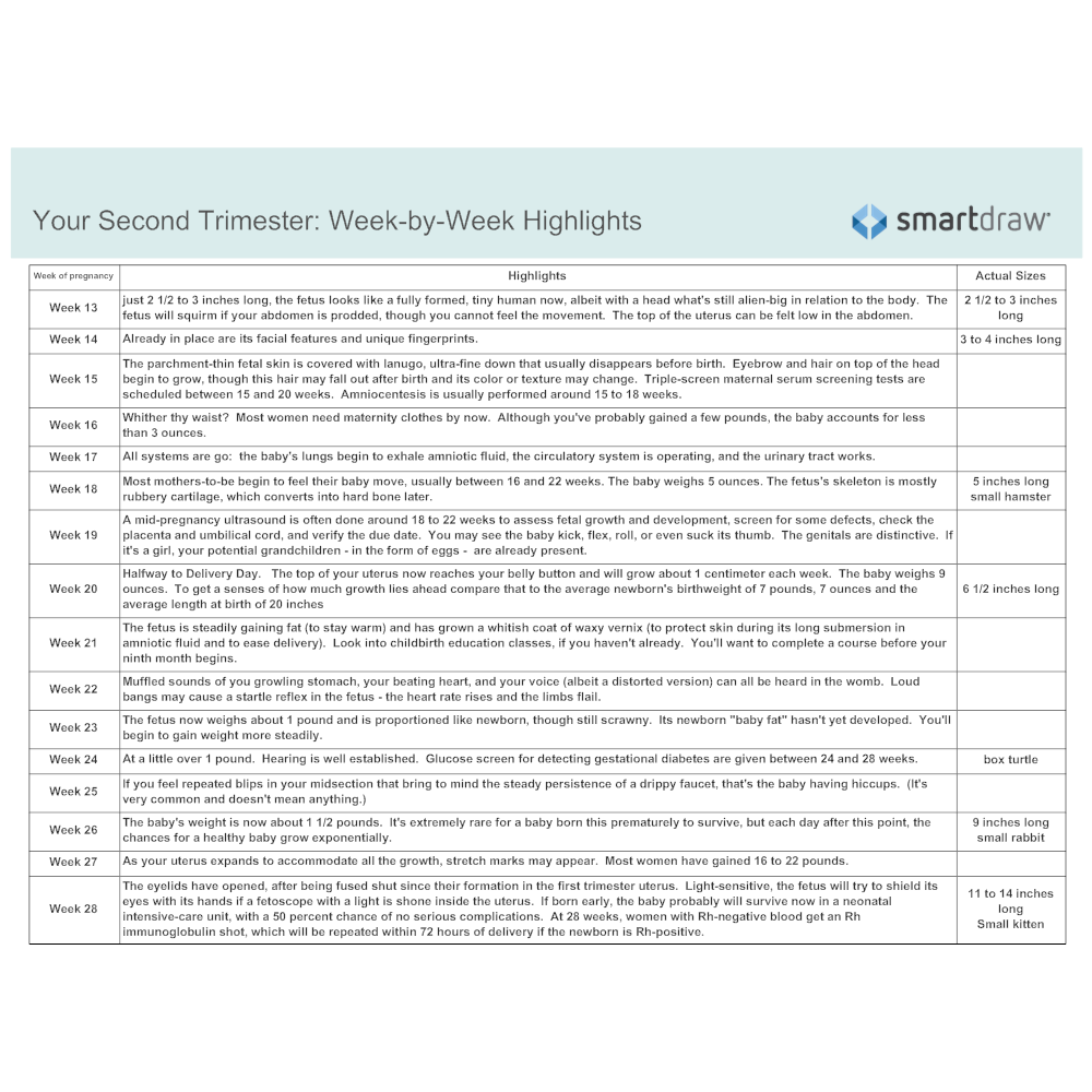 Example Image: Week-by-Week Highlights - Second Trimester